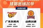 焦点战！广东VS山西大名单：徐杰胡明轩领衔 萨姆纳&奎因VS迪亚洛